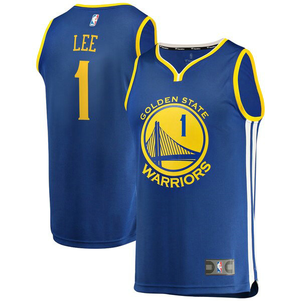 Maillot Golden State Warriors Homme Damion Lee 1 Icon Edition Bleu